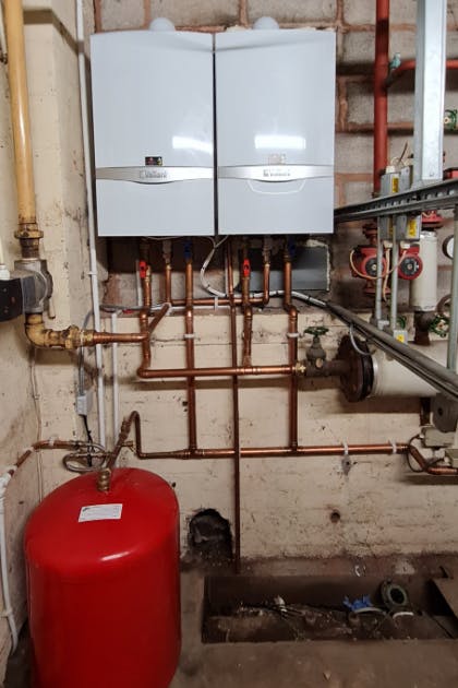 2 x Vaillant 64kw commercial boilers installation